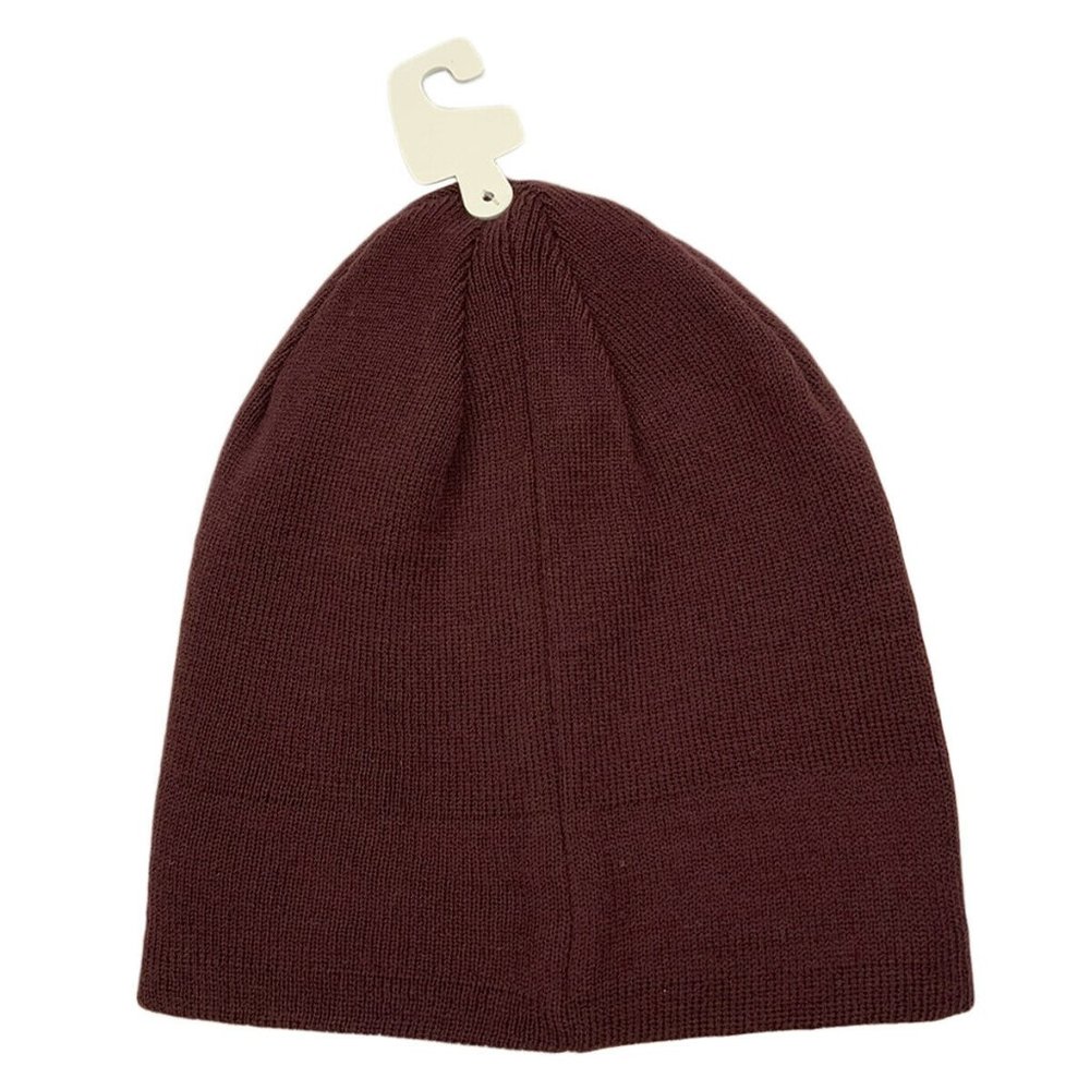 NWT MICHAEL KORS AUTHENTIC MEN'S REVERSIBLE ONE SIZE DARK RED BEANIE HAT - Picture 3 of 3